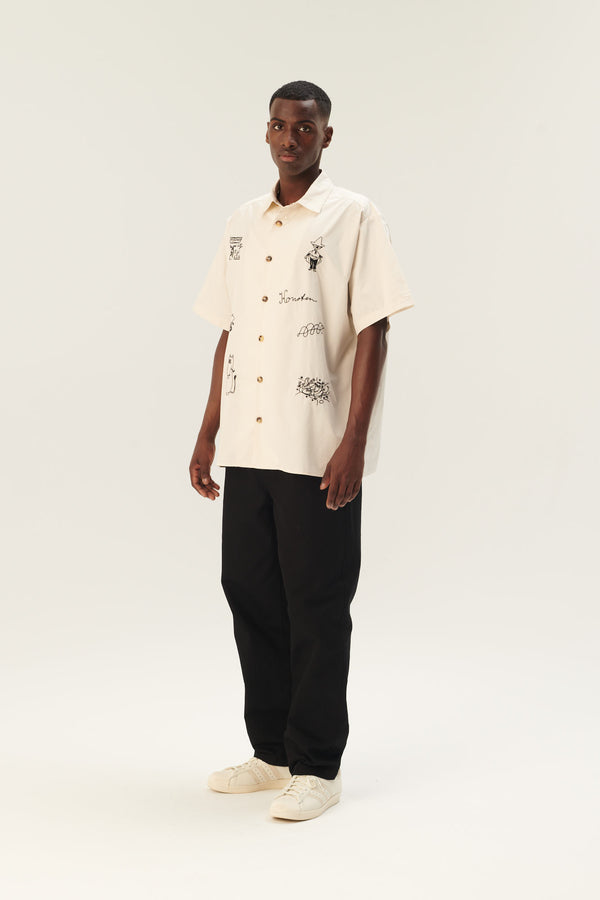 Rue De Tokyo SALVIO MOOMIN POPLIN EMB - IVORY BLACK EMBROIDERY