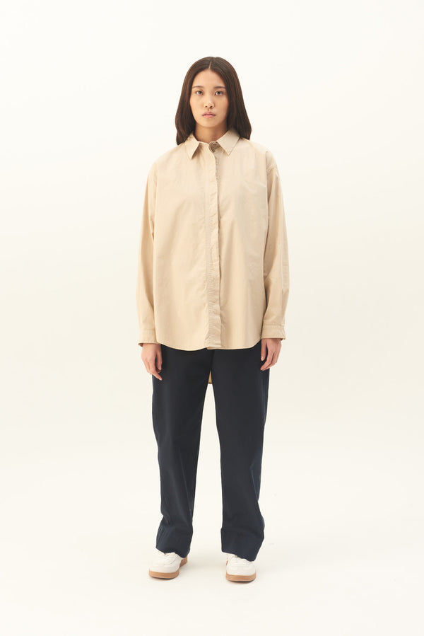 Rue De Tokyo SHELBY ORGANIC GARMENT DYED POPLIN - BEIGE