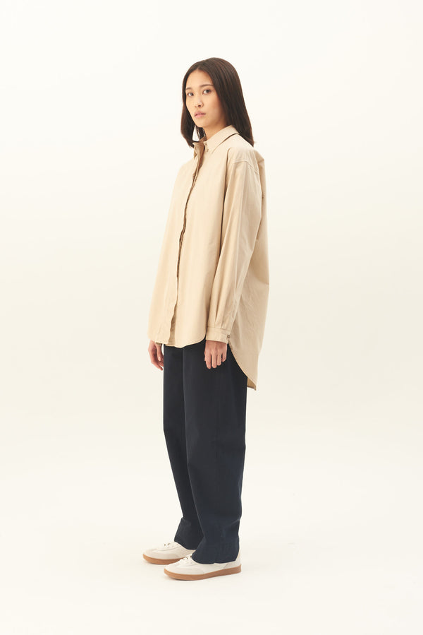 rue de tokyo SHELBY ORGANIC GARMENT DYED POPLIN - BEIGE