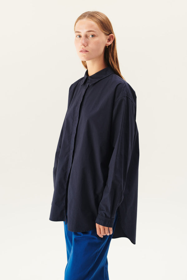 Rue De Tokyo SHELBY ORGANIC GARMENT DYED POPLIN - DARK NAVY