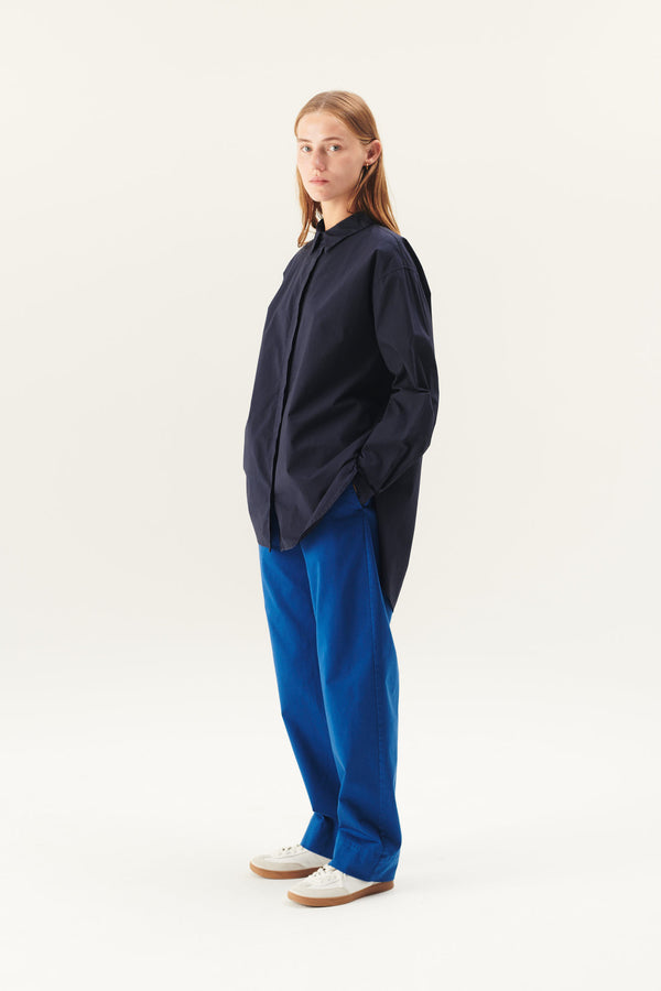 Rue De Tokyo SHELBY ORGANIC GARMENT DYED POPLIN - DARK NAVY