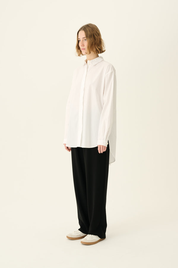 rue de tokyo SHELBY ORGANIC GARMENT DYED POPLIN - WHITE