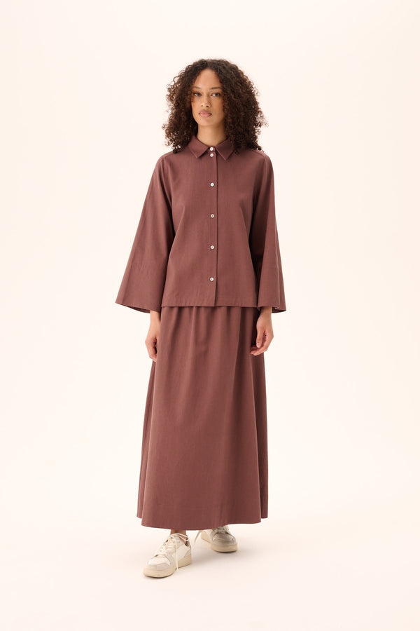 rue de tokyo SHIKA SANDWASHED CT TENCEL - FADED MAROON