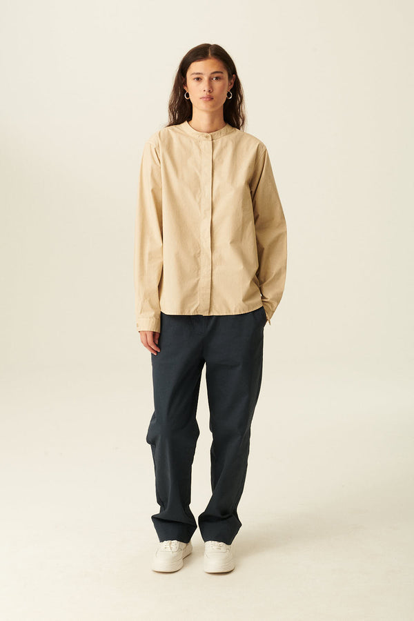rue de tokyo SOFIE ORGANIC GARMENT DYED POPLIN - BEIGE