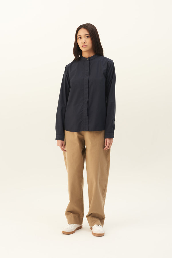 Rue De Tokyo SOFIE ORGANIC GARMENT DYED POPLIN - DARK NAVY