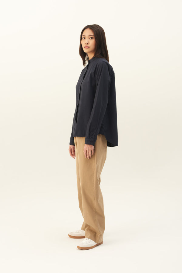 Rue De Tokyo SOFIE ORGANIC GARMENT DYED POPLIN - DARK NAVY