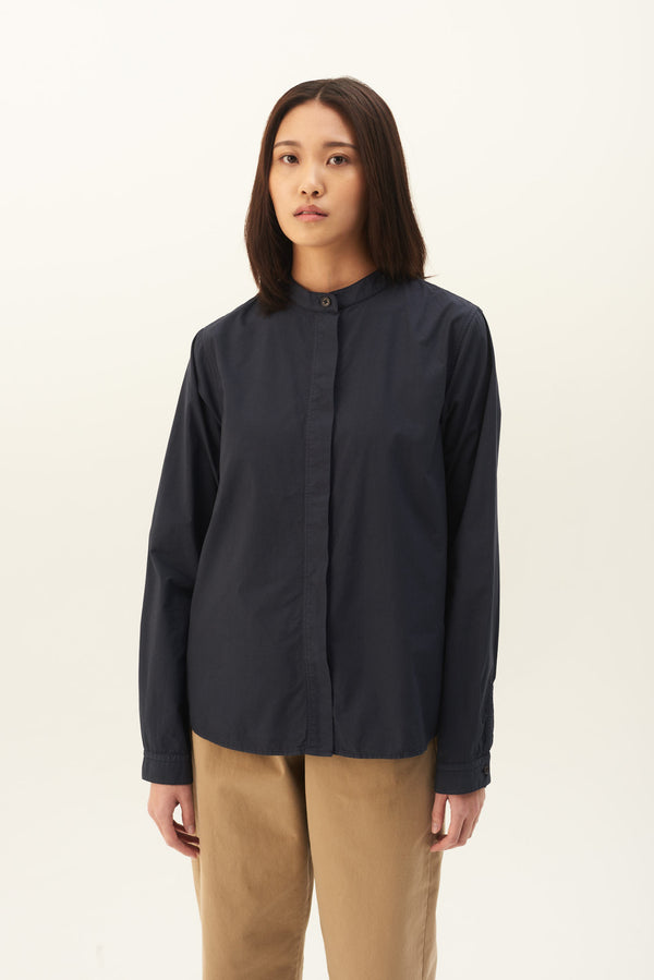 rue de tokyo SOFIE ORGANIC GARMENT DYED POPLIN - DARK NAVY
