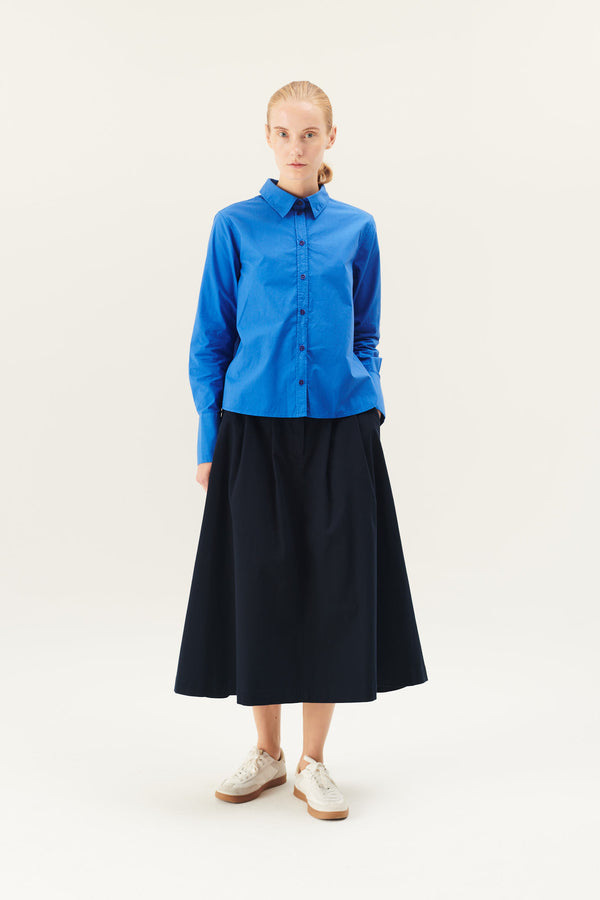 Rue De Tokyo SYLINA ORGANIC GARMENT DYED POPLIN - LAPIS BLUE
