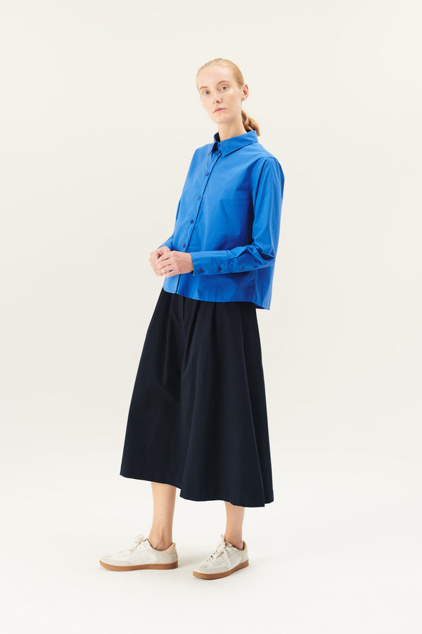 Rue De Tokyo SYLINA ORGANIC GARMENT DYED POPLIN - LAPIS BLUE