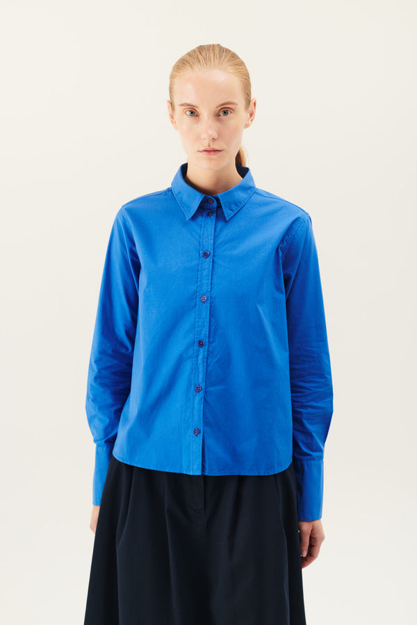rue de tokyo SYLINA ORGANIC GARMENT DYED POPLIN - LAPIS BLUE