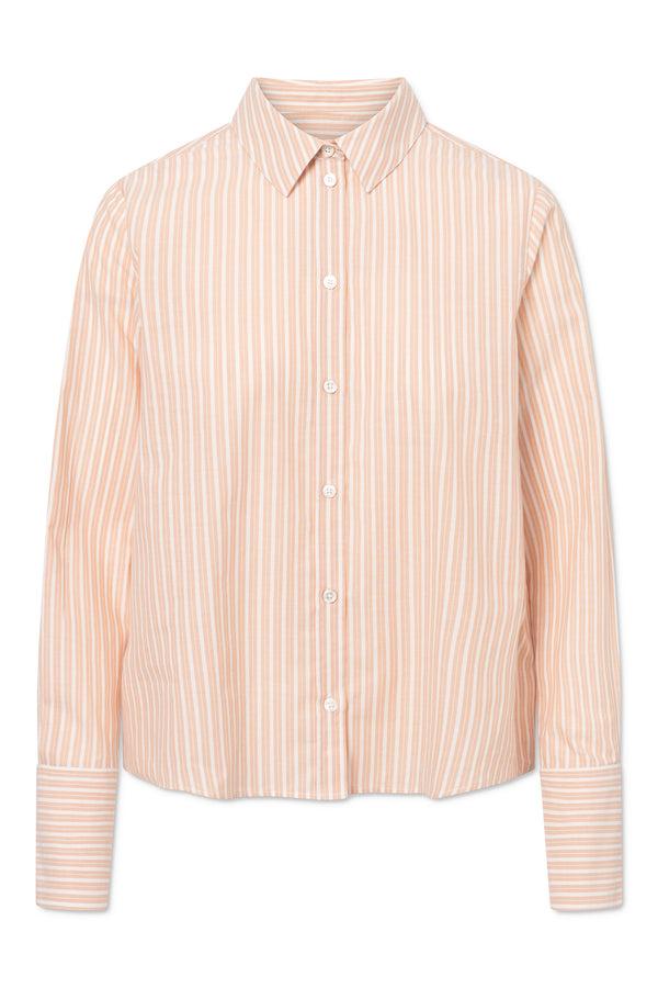 Rue De Tokyo SYLINA STRIPED SHIRTING - WHITE APRICOT STRIPE
