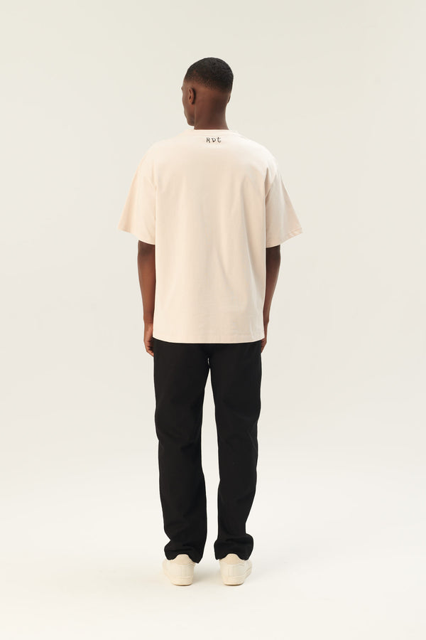 Rue De Tokyo THOPER MOOMIN COTTON JERSEY - CHALK WITH BLACK PRINT