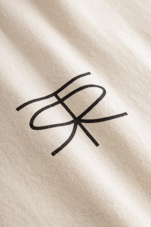 Rue De Tokyo THORSTEN RECYCLED COTTON JRSY - NATURAL WHITE WITH BLACK LOGO