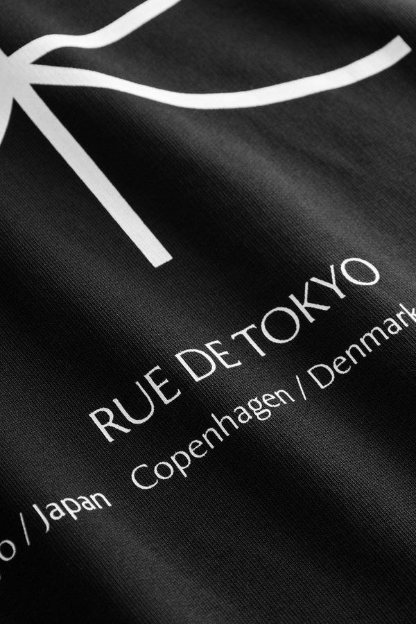 Rue De Tokyo TIM MONOGRAM ORGANIC HEAVY JRSY - BLACK WITH OFF WHITE LOGO