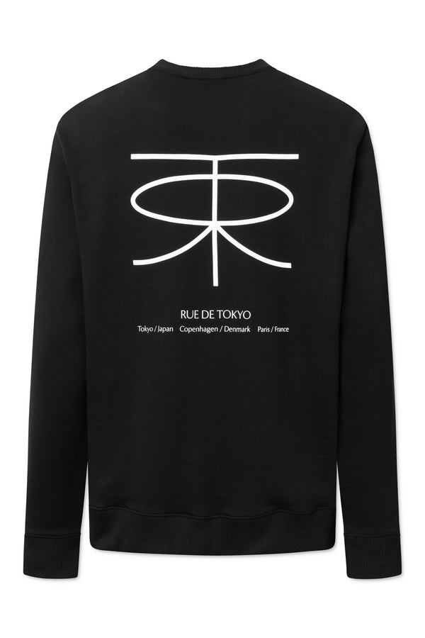 rue de tokyo TIM MONOGRAM ORGANIC HEAVY JRSY - BLACK WITH OFF WHITE LOGO