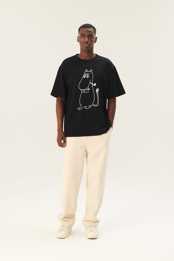 Rue De Tokyo TOYO MOOMIN COTTON JERSEY - BLACK OFF WHITE PRINT