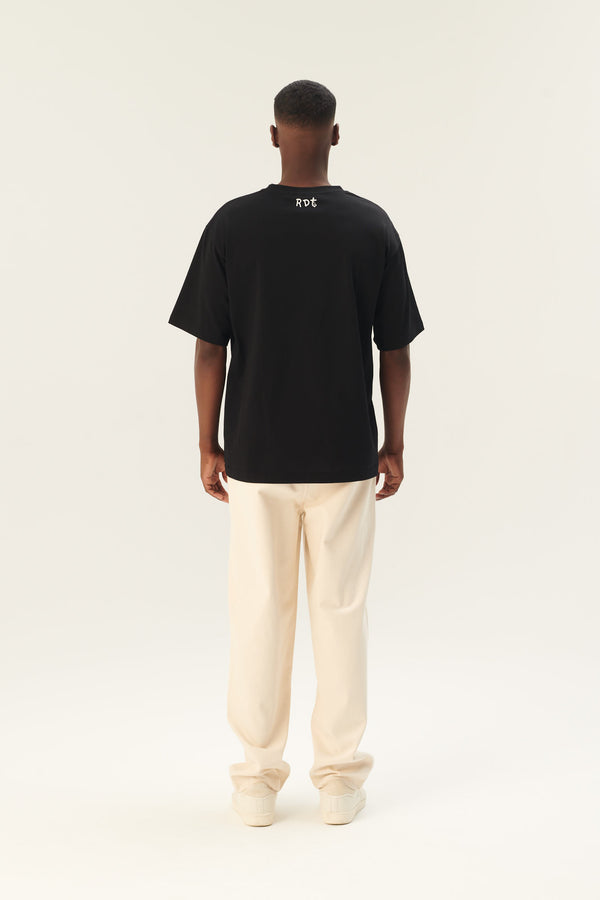 Rue De Tokyo TOYO MOOMIN COTTON JERSEY - BLACK OFF WHITE PRINT