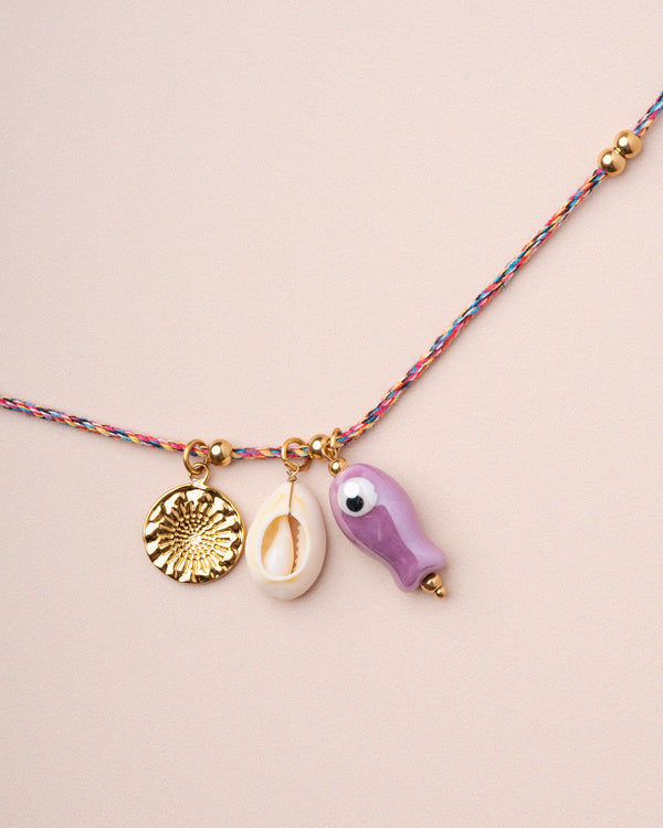 Rue Madam Necklace Carpe Necklace Purple-Ceramic-Fish