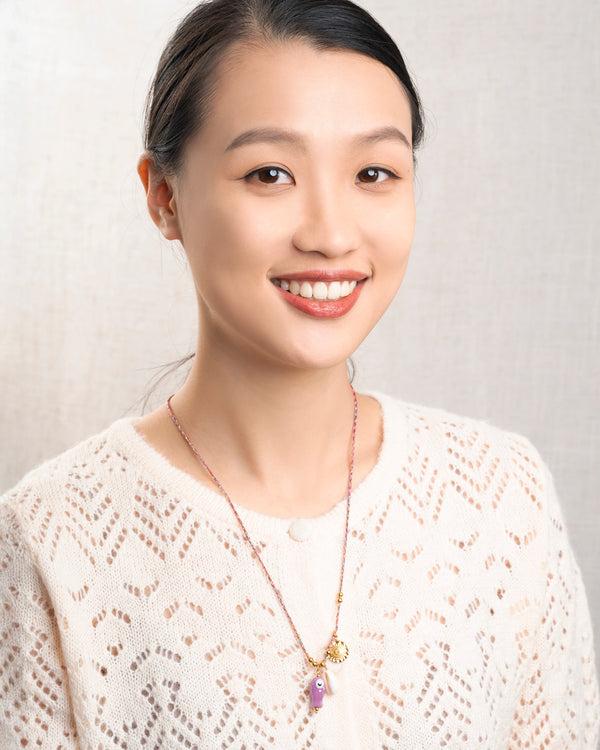 rue madam Necklace Carpe Necklace Purple-Ceramic-Fish