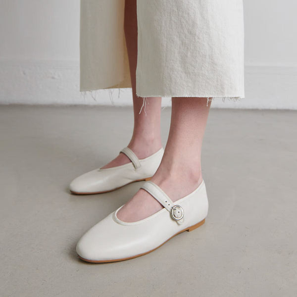 Rue Madam Ballerina Deesse Cuir Ecru