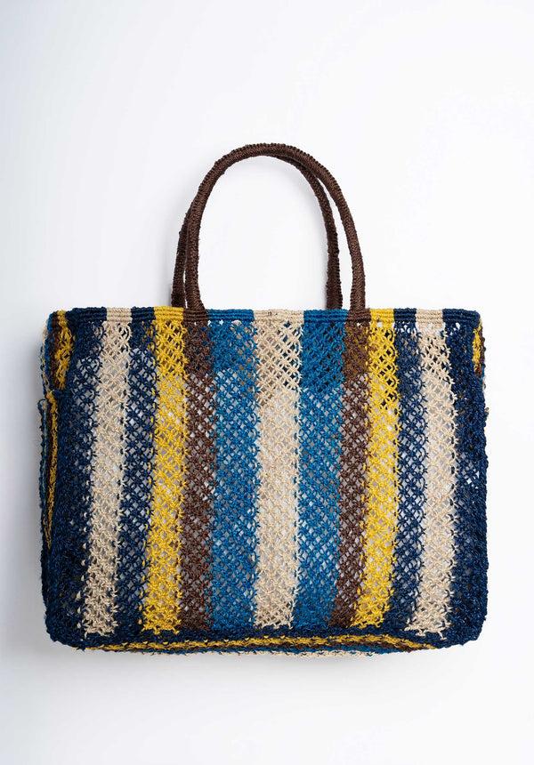 rue madam Beach Bag Barry No Word Blue-Yellow