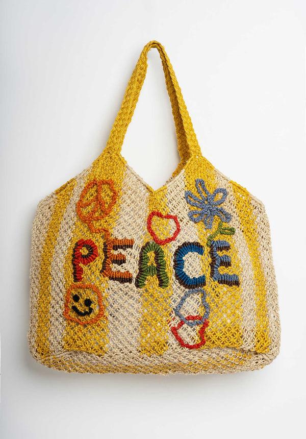 rue madam Beach Bag Drew Peace Yellow