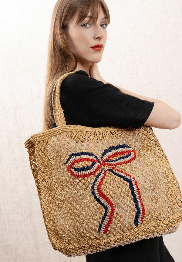 Rue Madam Beach Bag Ribbon Small Mustard