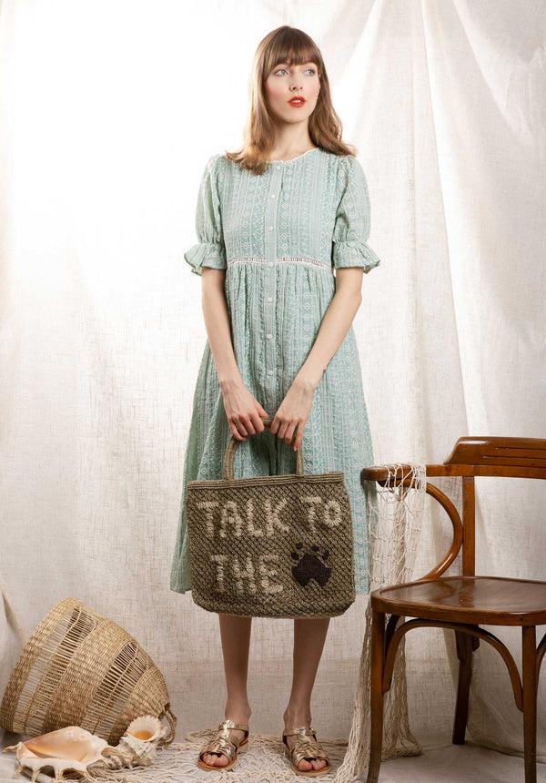 Rue Madam Beach Bag Talk To The Paw Khaki