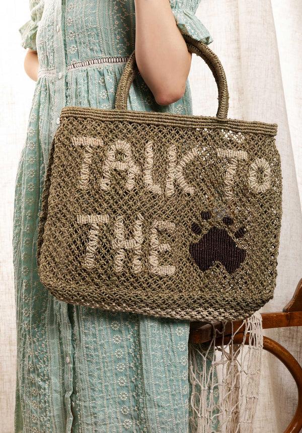 rue madam Beach Bag Talk To The Paw Khaki