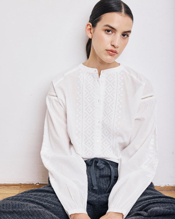 rue madam Blouse Celeste Becq550 01-Ecru