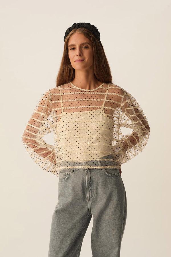 rue madam Blouse Gabrielle Creme