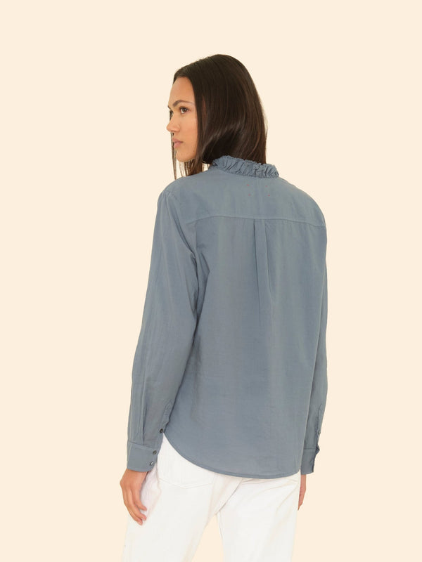 Rue Madam Blouse Kayde Shirt Steely-Blue
