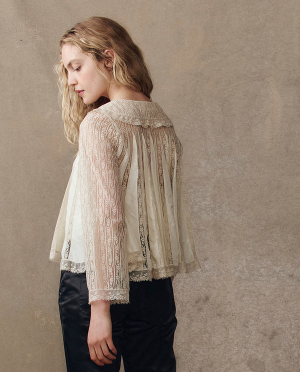 Rue Madam Blouse Keepsake Lace Sh Cream