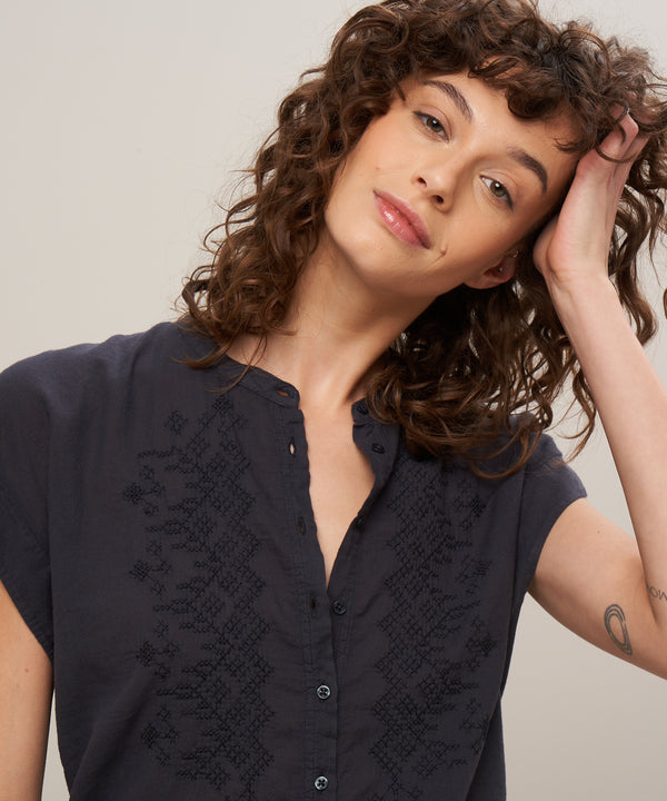 rue madam Blouse Teary Bbth501 14-Graphite