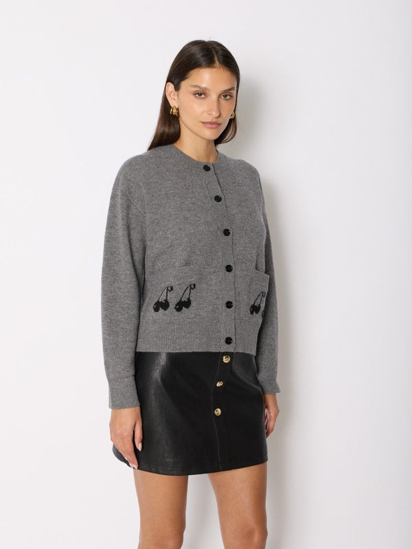 rue madam Cardigan 21mycherry Grey-Melange