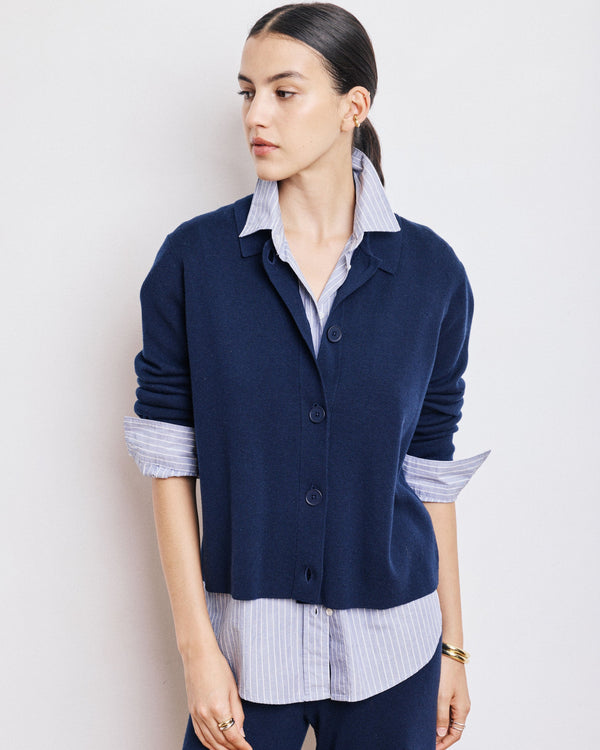 Rue Madam Cardigan Message Benq522 02-Navy