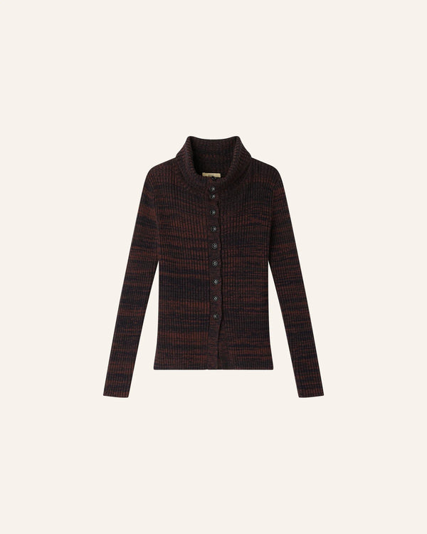 Rue Madam Cardigan Mokashi Navybrown