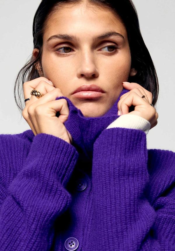 Rue Madam Cardigan Permwpc02132 Velvet-Purple