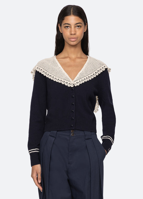 Rue Madam Cardigan Pf25-077 Navy