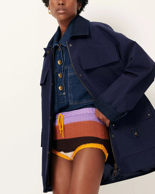 Rue Madam Coat Hugues Ink-Blue