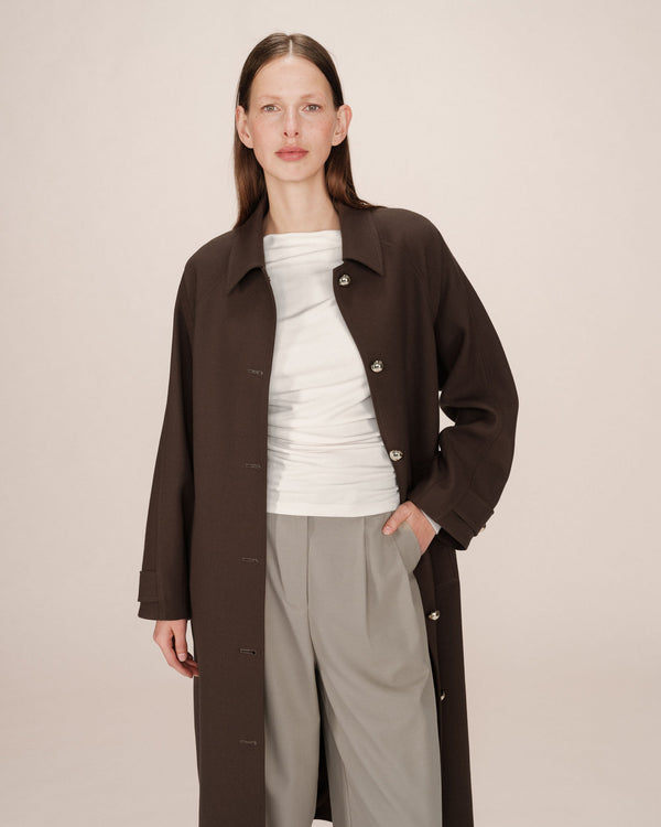 Rue Madam Coat Scott Chocolat