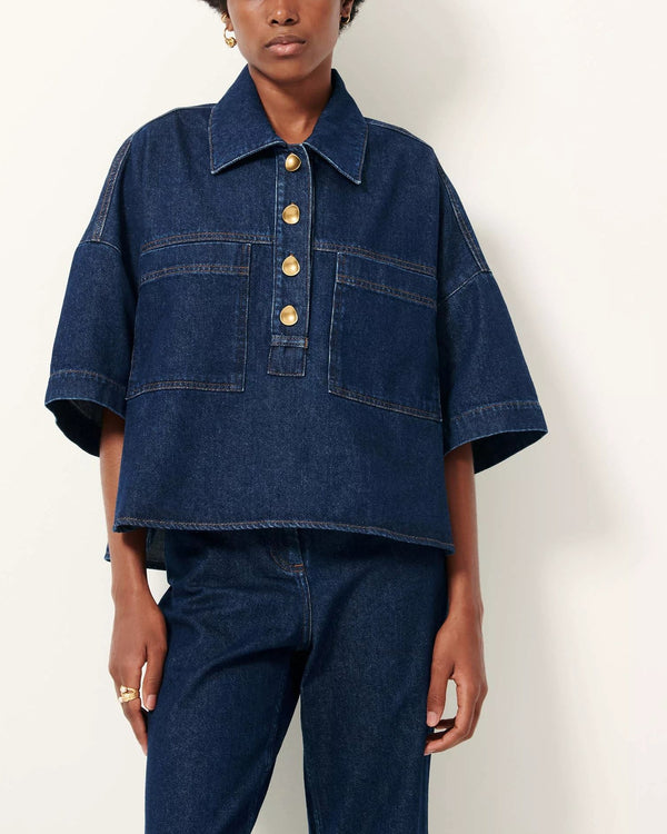 rue madam Denim Blouse Newport Bluenim