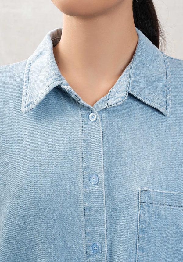 Rue Madam Denim Dress 595 Light-Blue