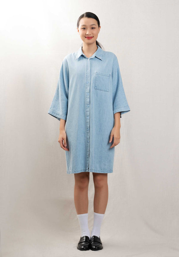 rue madam Denim Dress 595 Light-Blue