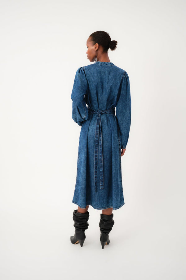 Rue Madam Denim Dress Parisll Midi De Blue