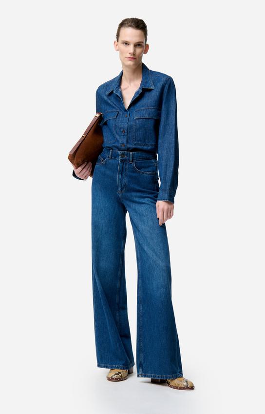 Rue Madam Denim Shirt 1hva28-v09174 Royal