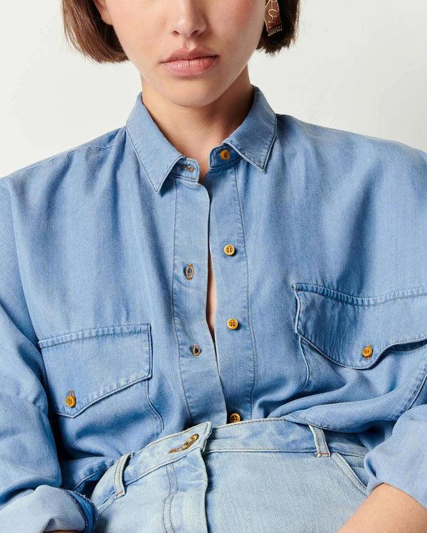 Rue Madam Denim Shirt Botania Provencia-Blue