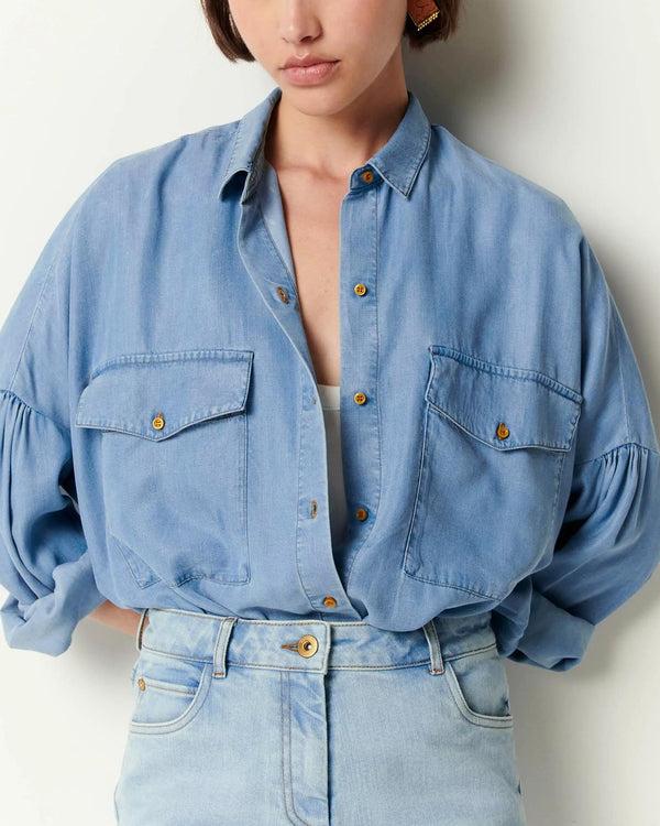 rue madam Denim Shirt Botania Provencia-Blue