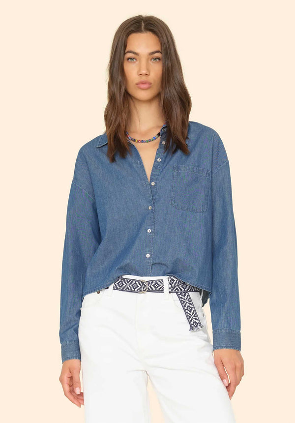 rue madam Denim Shirt Dion Shirt Blue-Rinse