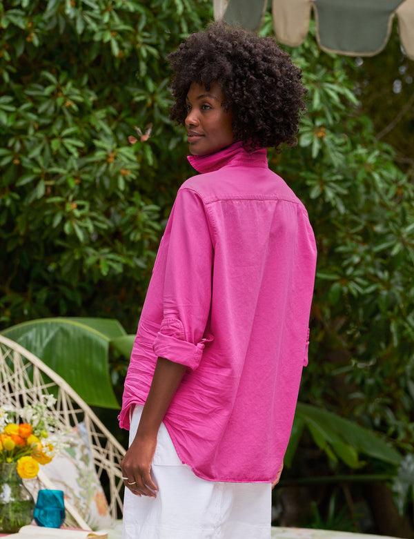 Rue Madam Denim Shirt Eileen Famous De Hot-Pink